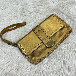 MICHAEL Michael Kors Gold Leather Clutch wristlet